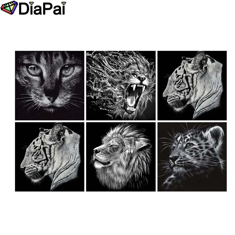 

DIAPAI Diamond Painting 5D DIY Full Square/Round Drill "Ink painting animal" 3D Embroidery Cross Stitch 5D Decor Gift