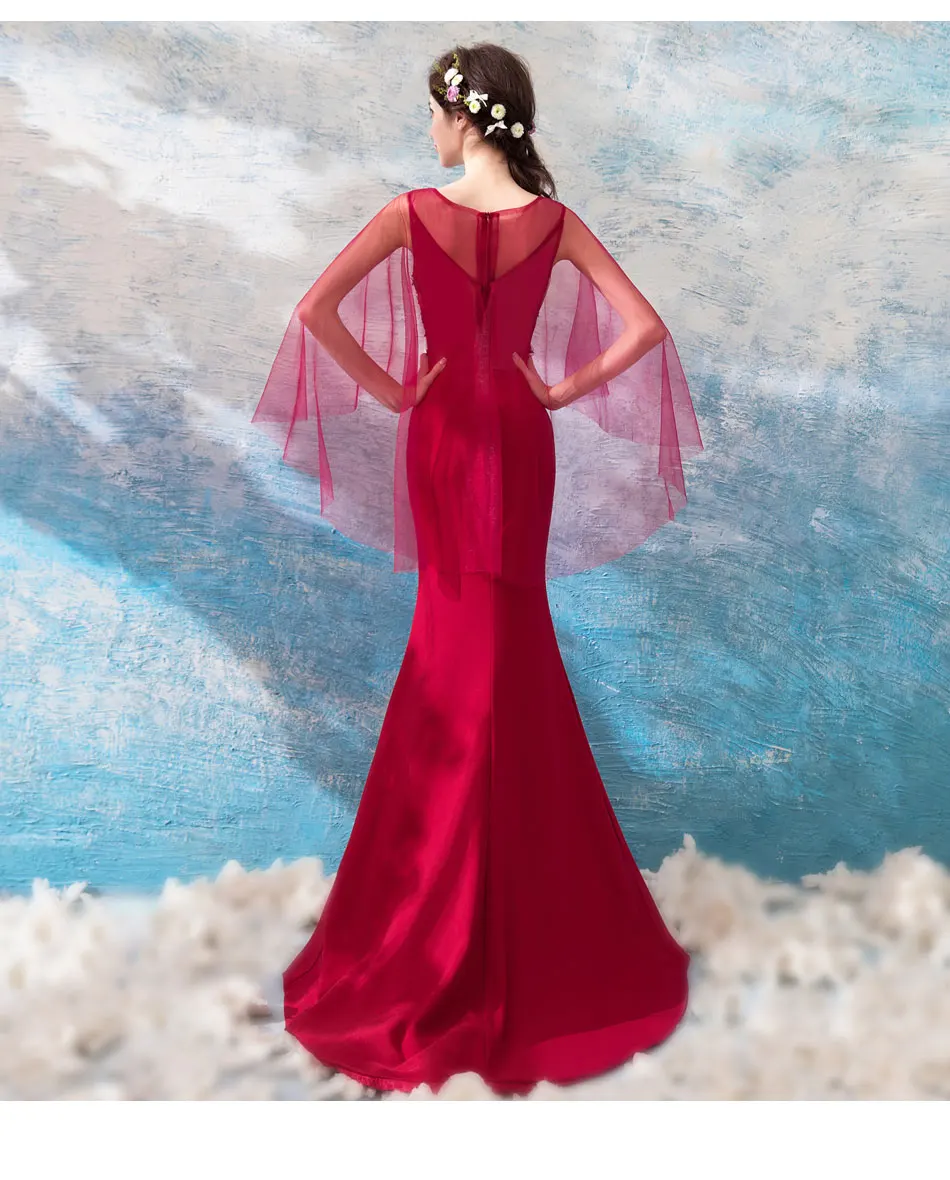 Dark Red Evening Dresses Mermaid Engagement Dresses Robe Soiree Dark Red Evening Dresses Mermaid Engagement Dresses Robe Soiree