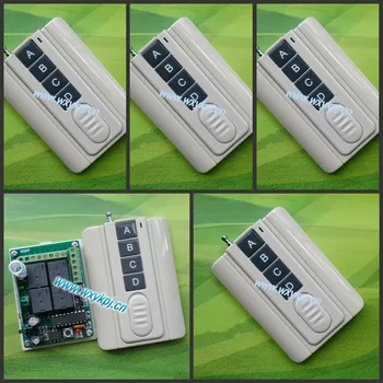 

Free Shipping NEW 4CH DC 12V 10A RF Wireless Remote Control System / Radio Switch 5 Transmitter &1 Receiver