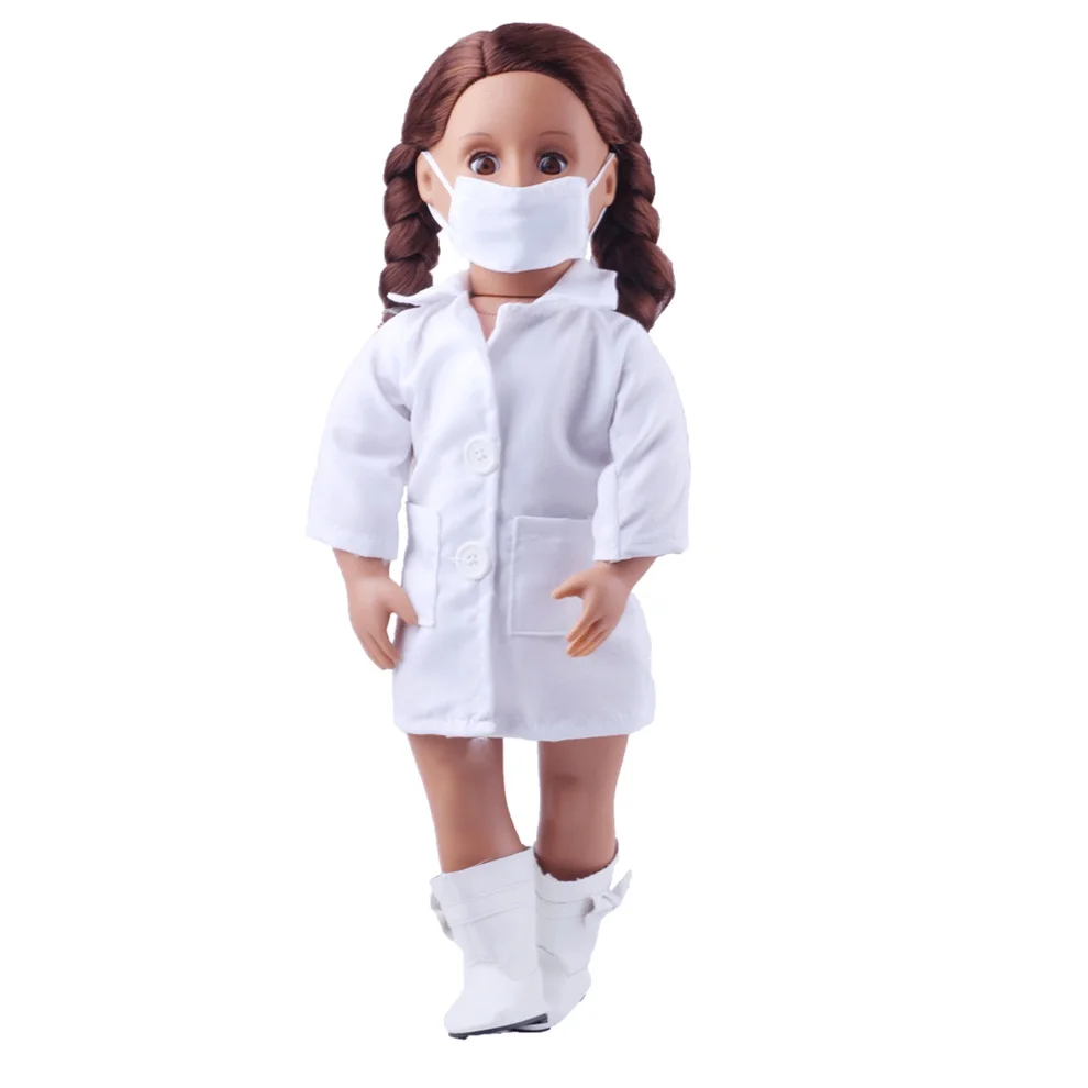 Хлопок доктор Косплей Костюм подходит 18 дюймов американский и 43 см Кукла одежда аксессуары, игрушки для девочек, поколение, подарок на день рождения