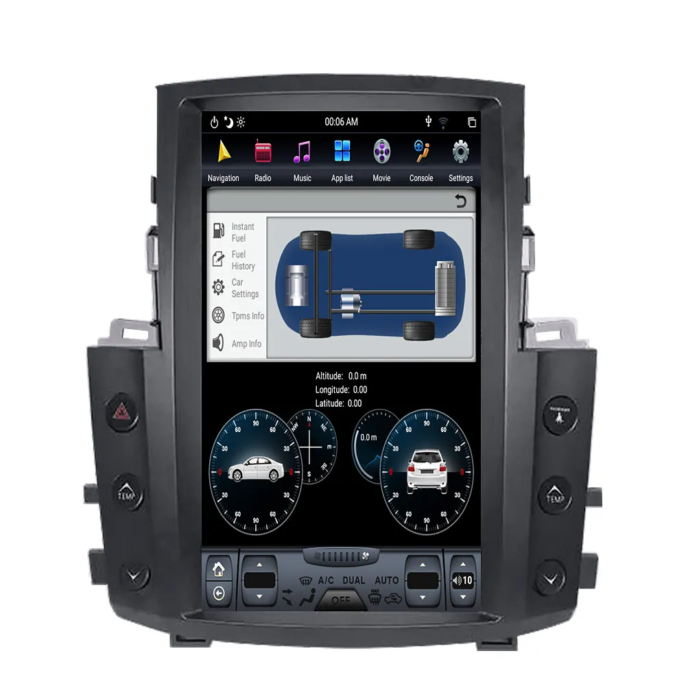 Sale Aotsr Android 8.1 Tesla Vertical screen Car DVD Player GPS Navigation Radio for Lexus LX570 2007-2015 multimedia recorder WiFi 3