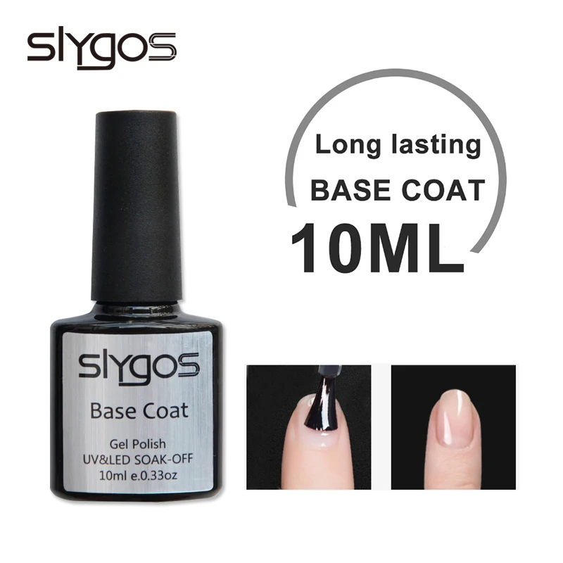 SLYGOS Top& Base Coat Гель-лак для ногтей 2 шт. Top It Off+ Базовое покрытие гель для нанесения основания Набор лаков для ногтей 10 мл УФ-грунтовка для ногтей - Цвет: base coat