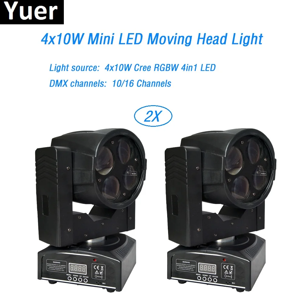 2 шт./лот светодиодный мини 4x10 W Cree Лампа Супер луча место перемещение головного