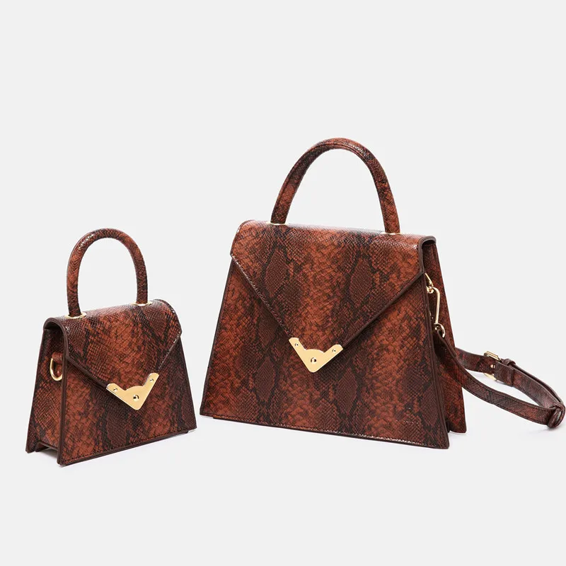 

2019 Summer New European and American Niche Design Compact Mini Retro Animal Prints Snake Print Handbag Shoulder Messenger Bags