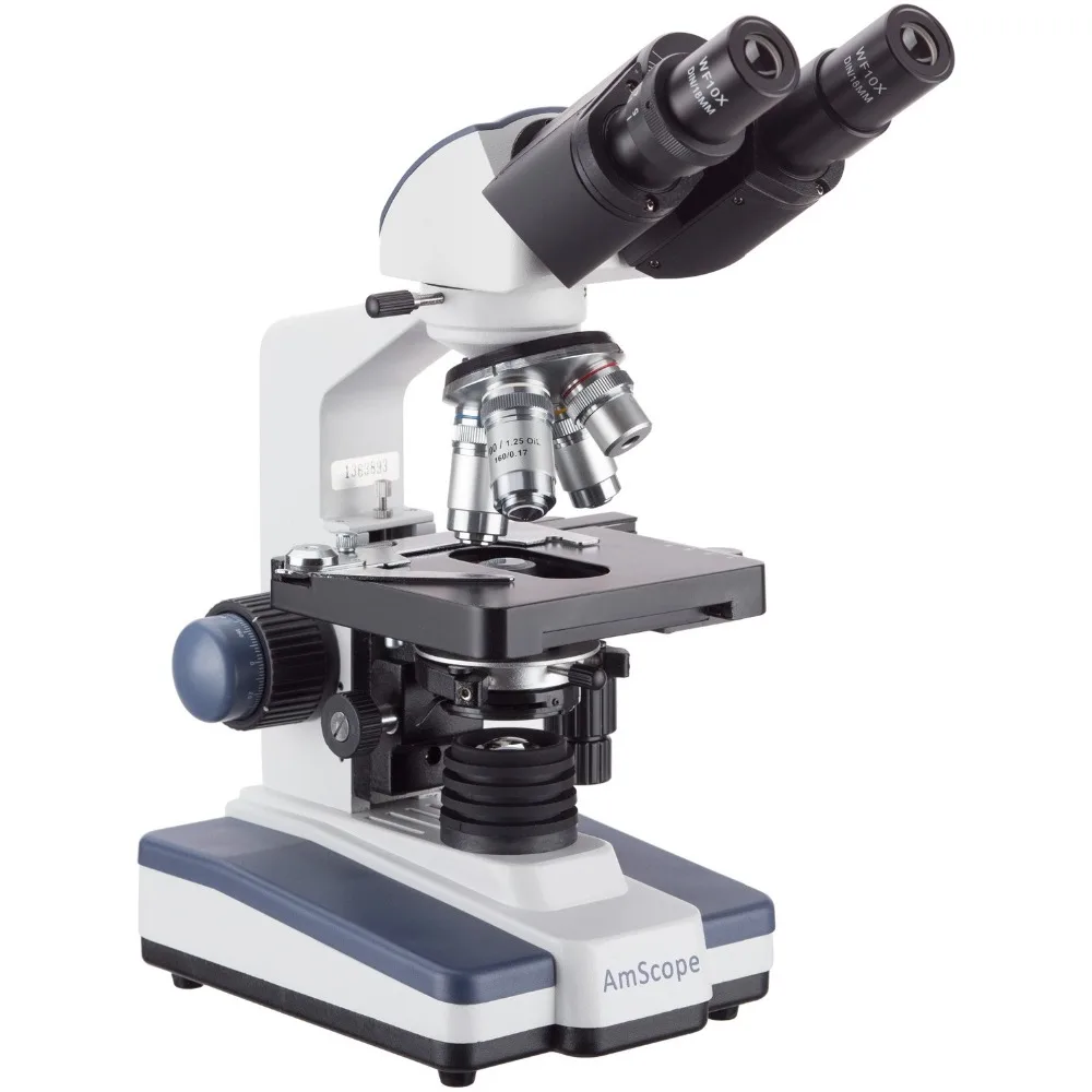 40X-2500X LED Lab Binocular Compound Microscope with 3D-Stage AmScope digital microscope handheld microscope mini microscope pocket microscope optical instruments