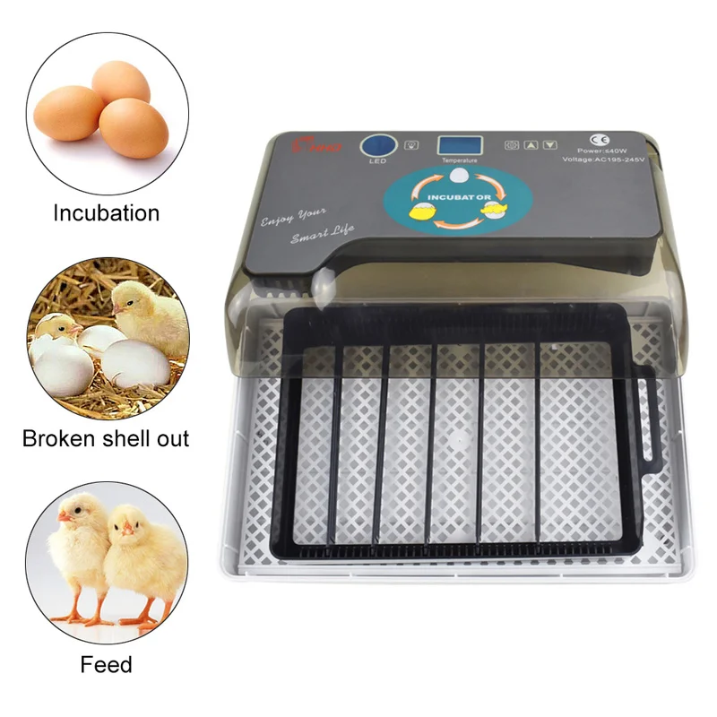 Автоматический интеллектуальный цифровой инкубатор для яиц большой емкости практичные инкубаторы для курицы птицы Перепелиных яиц домашнего использования