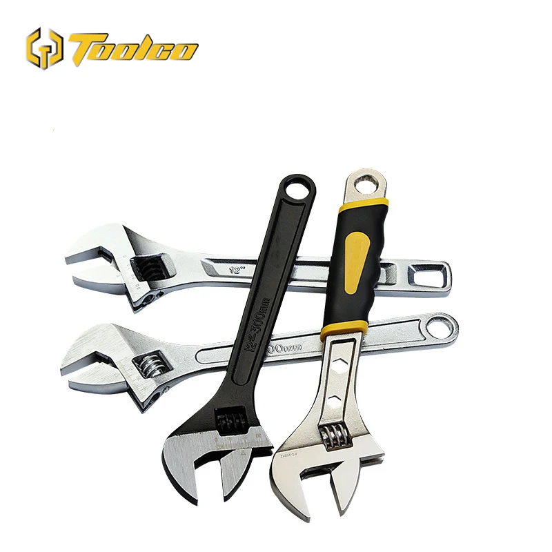 

Toolgo Multi-function Universal Wrench Two-color Rubber Sleeve Handle Nickel-plated Wrench 6-24 Inch Adjustable Wrench