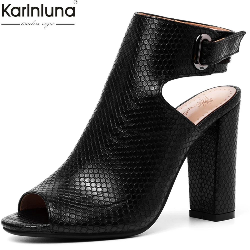 

Women's High Heels Woman Summer boots Sexy Snake veins women's Peep Toe Women shoes big Size 34-43