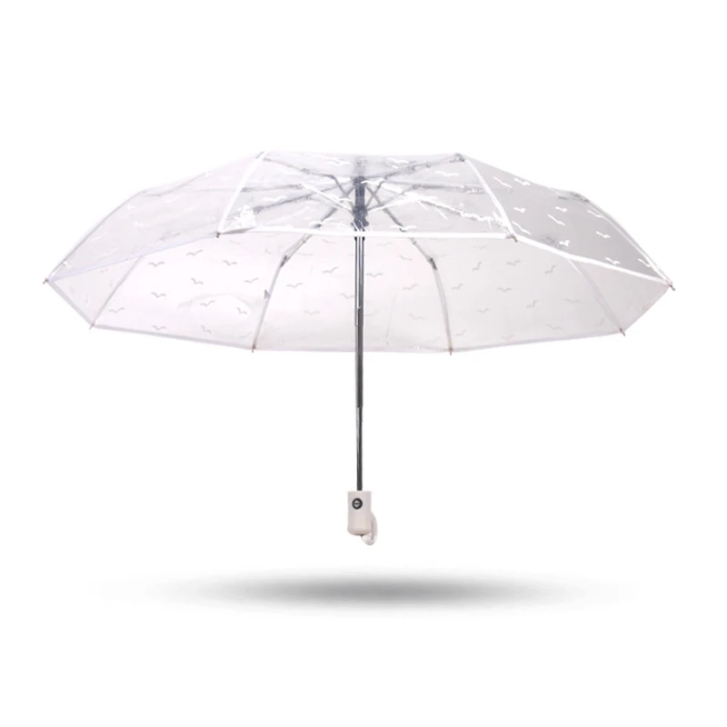 PipiFren Small Rain transparent Umbrellas Women Ladies Clear Umbrella