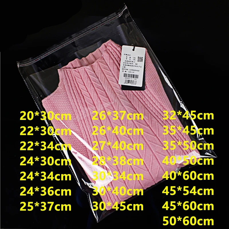 100 шт. самоклеящиеся прозрачные пакеты для одежды|clothing bag|bag clothingplastic clothing bags |
