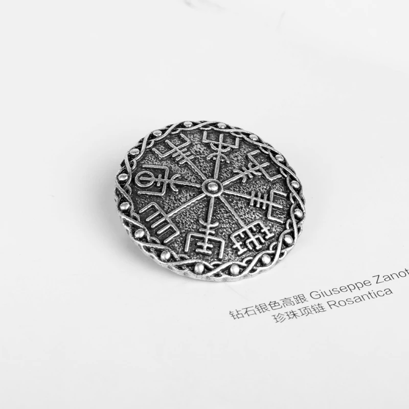 Новая модная булавка для воротника Vegvisir Viking Compass нагрудные булавки винтажная застежка бабочка булавка серебряное ювелирное изделие подарок для женщин и мужчин