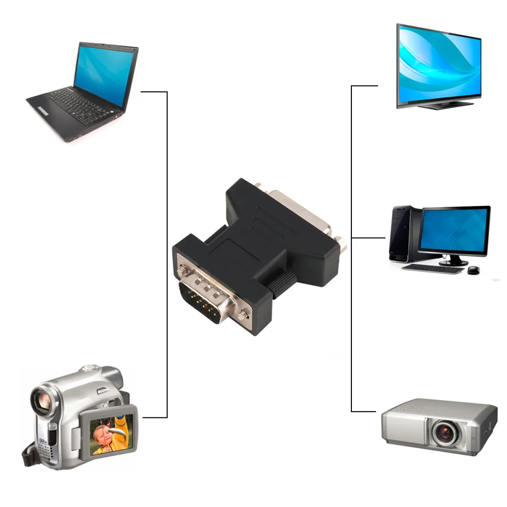 DVI(24+ 5) Dual Link Female to VGA 15 монитор для мужчин адаптер конвертер для HDTV новейший