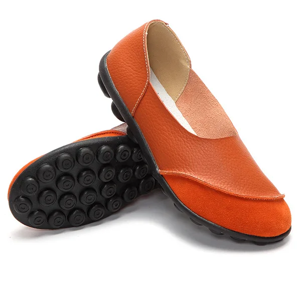 Женская обувь на лето и весну; женские мокасины из натуральной кожи, однотонный цвет, без шнуровки, низкий задник, круглый носок ручной работы Туфли без каблуков W060