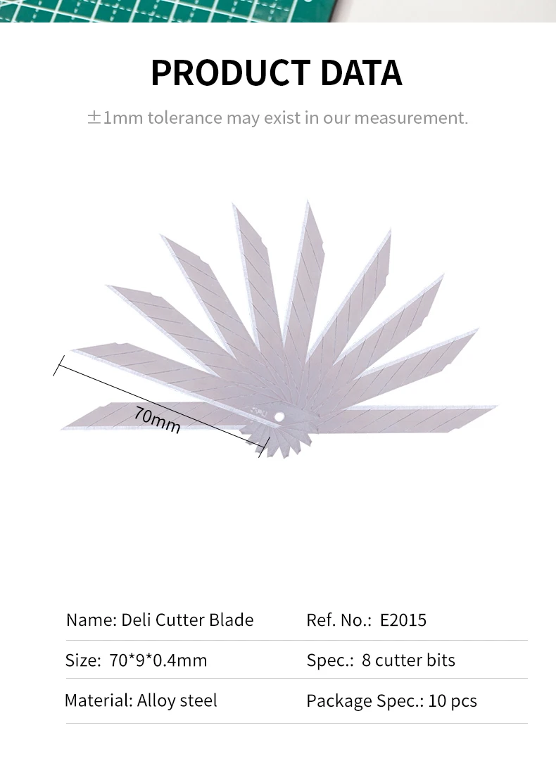 Deli E2015 лезвие для резки 10 шт. в упаковке SK5 30 градусов отщелкивается нож для резки маленький размер острый