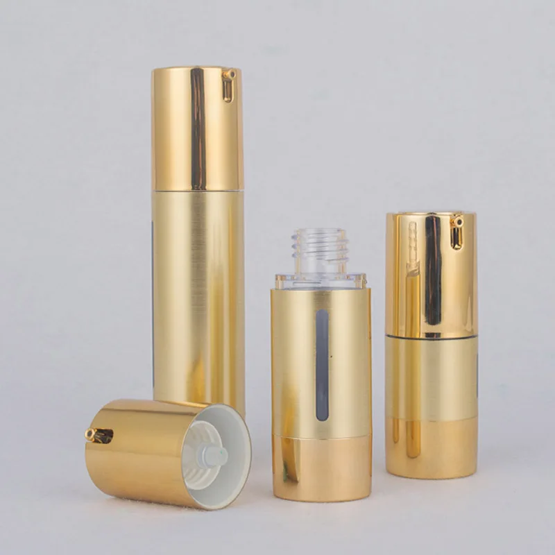 Download 15ml 30ml 50ml Gold Airless Pump Bottle Vacuum Cosmetic ... Yellowimages Mockups