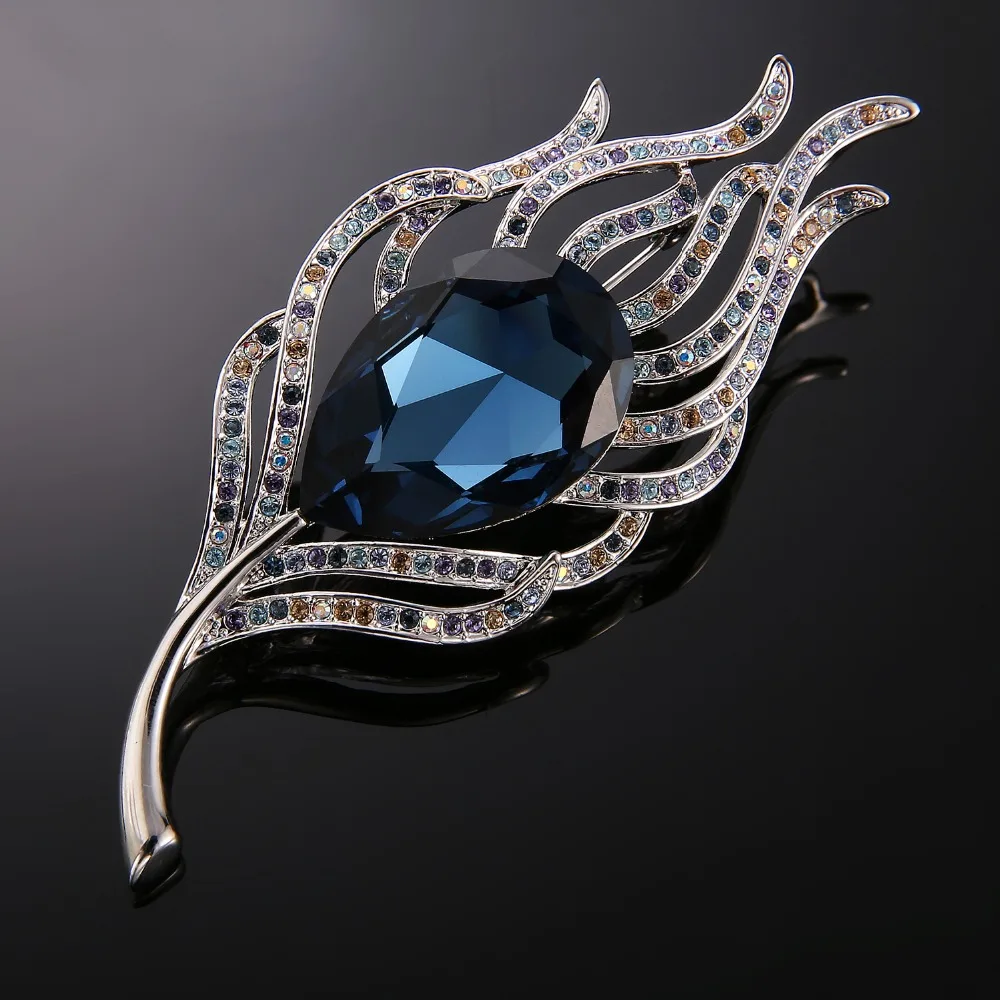 

Women Brooches Flower Shape Embellished with crystals from Swarovski Big Brooches Wedding Pins For Lady Jewelry Accessories Gift