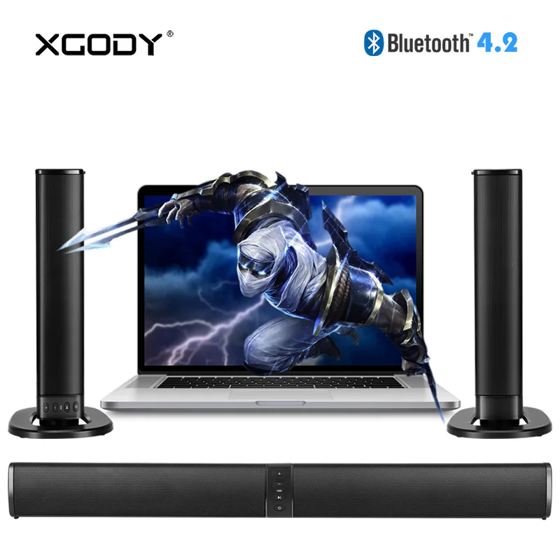 

XGODY BS-36 Wireless 2 in 1 Soundbar Speaker Bluetooth 4.0 Aux In USB TF Card Player Sound Bar for Home Theater Portable Speaker