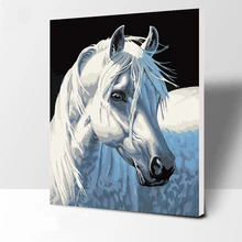 Некадрированные лошади животные DIY живопись по номерам Акриловая картина настенное Искусство Холст Картина домашний декор уникальный подарок 40x50 см работа