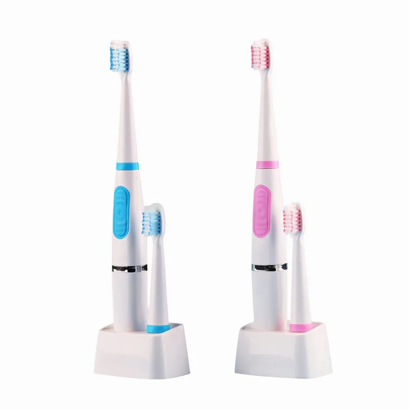 

Adult Sonic Timer Electric Toothbrush NO Rechargeable Ultrasonic Electronic Toothbrush with 2pcs Replacement Tooth Brush Heads