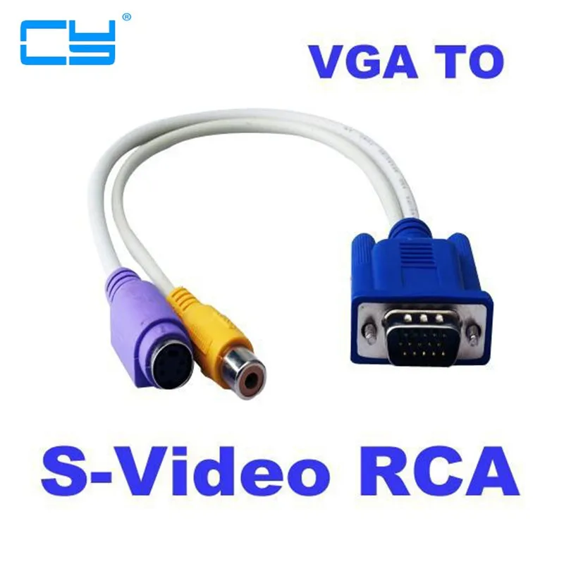 

5 pcs 30 cm 1Ft VGA para RCA S Video-S Cabo de Video Adaptador Conversor de 15 pinos AV Composite Adaptador de TV Para Fora