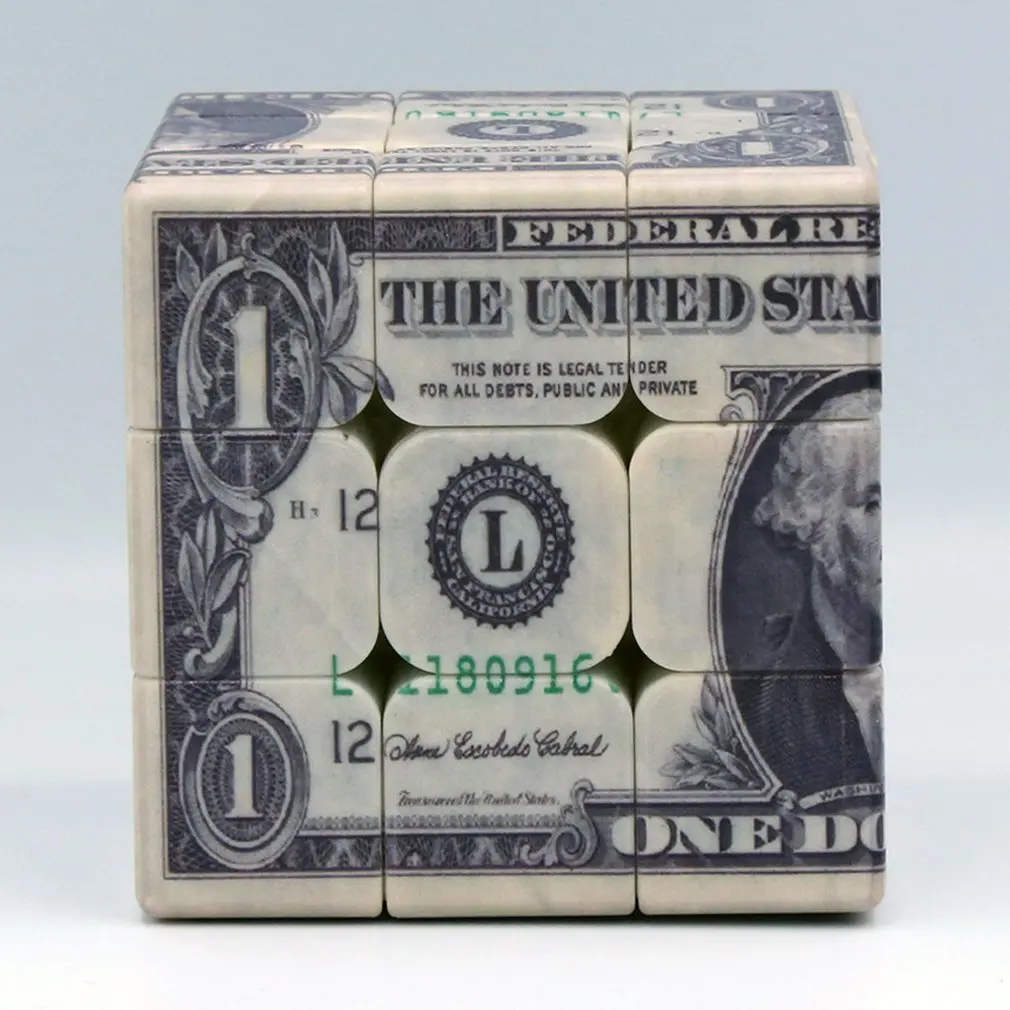 

Creative UV Printing Dollar Pattern Magic Cube Speed Cube Puzzle Toy for Kids Adult Brain Trainning Best Gift