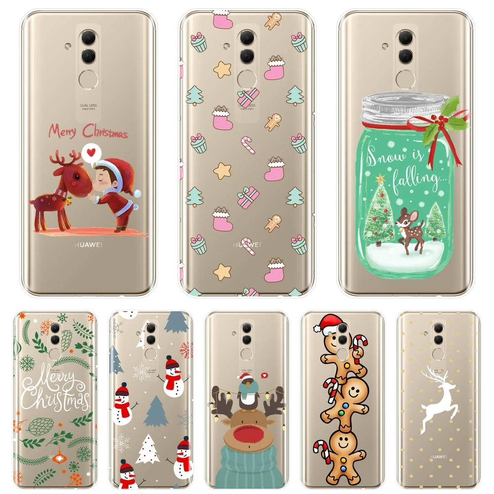 

Case For Huawei Mate 9 10 20 Lite Christmas Deer Tree Flower Silicone Soft Back Cover For Huawei Mate 7 8 9 10 20 Pro Phone Case