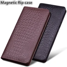 LS03 Natural Leather Magnetic Flip Case For OnePlus 7 Pro(6.67′) Phone Case For OnePlus 7 Pro Case With Stand Coque