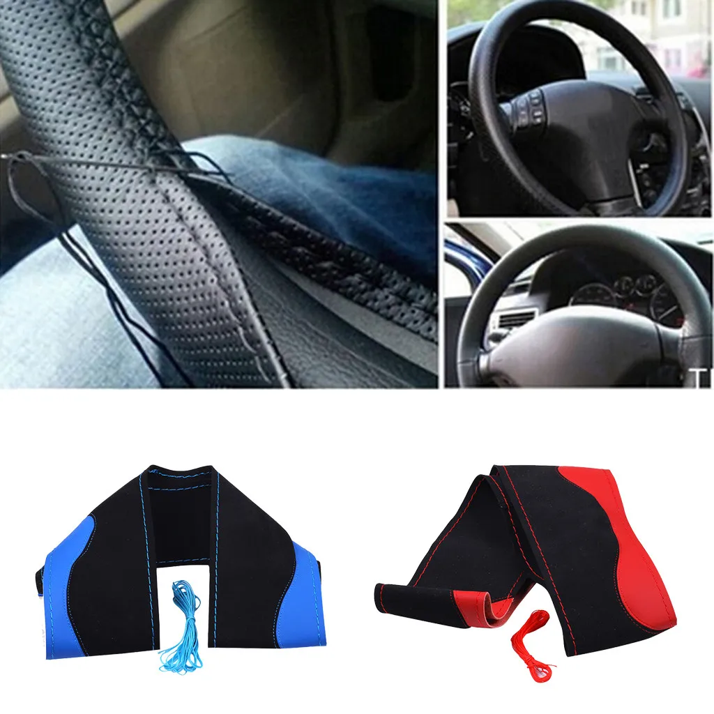 DIY автомобиль грузовик шлифовальный Руль крышка с иглой и резьбой красное вино, оранжевый, синий, красный, кофе 38 см ZAX8088 19Mar12