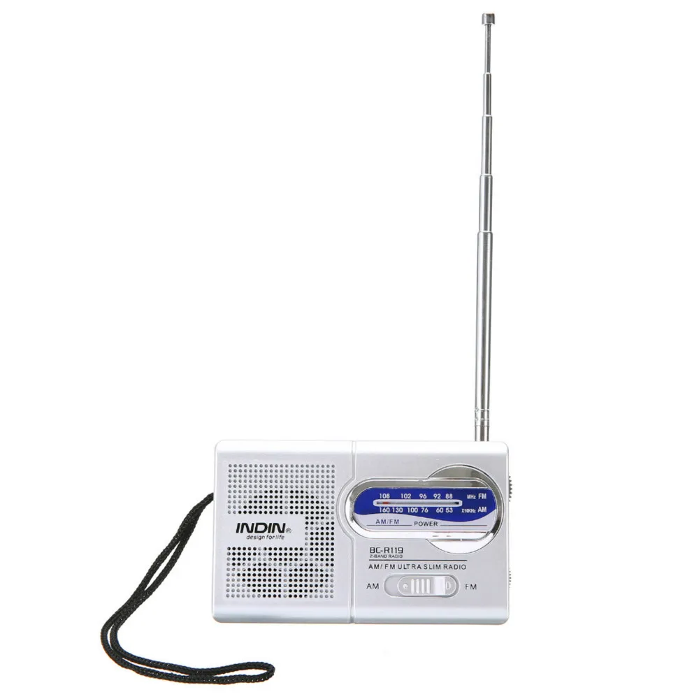 New DC 3V Mini Portable BC-R119 Radio Pocket AM/FM Telescopic Antenna Radio Receiver Speaker 3.5mm Mayitr