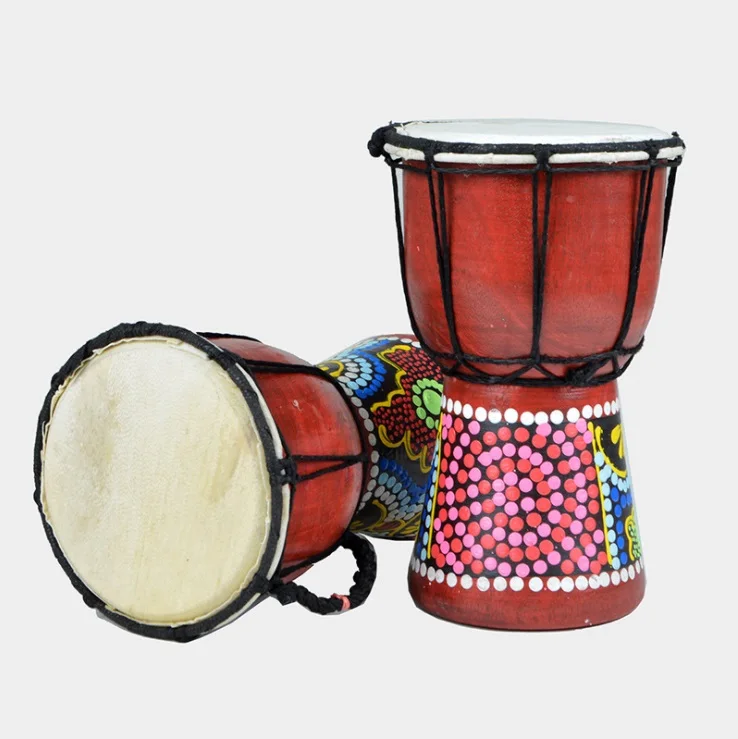 Африканский барабан Djembe настраиваемый перкуссия ручная роспись красное дерево Djembe барабан с козьей кожей голова Littlefun шаблон