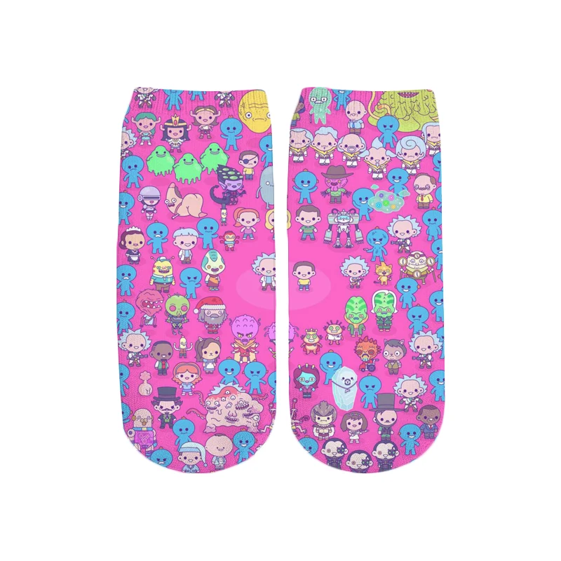 PLstar Cosmos/Новинка года; милые хлопковые короткие носки с 3D принтом с рисунком Рика и Морти для мужчин и женщин; корейские носки в стиле Харадзюку; WZ011