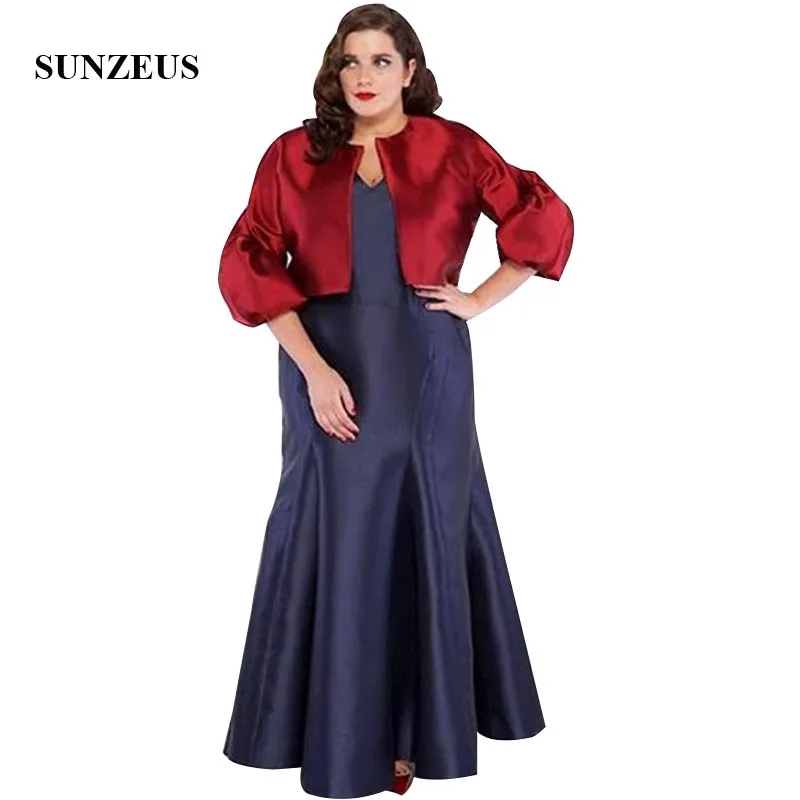 Trompet Marineblauw Moeder Van De Bruid Jurk Met Wijn Rode Jas Lange Satijnen Vrouwen Wedding Party Jurken Elegant Lady gast Jurk Trompet Marineblauw Moeder Van De Bruid Jurk Met Wijn Rode Jas Lange Satijnen Vrouwen Wedding Party Jurken Elegant Lady gast Jurk