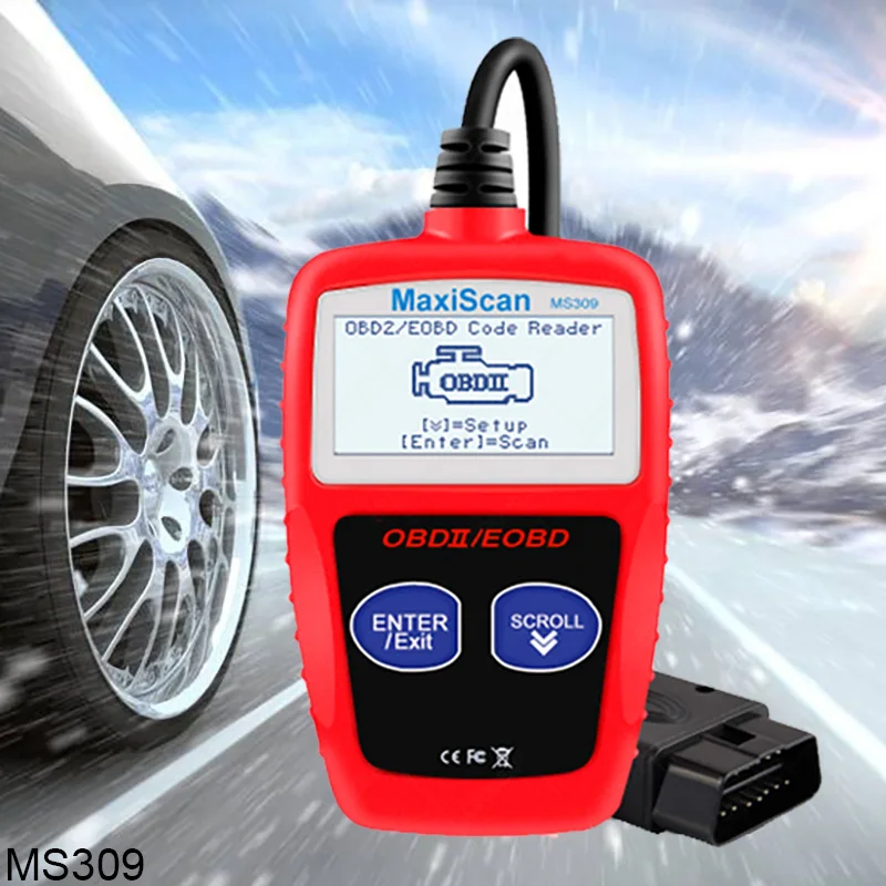 Высокое качество Maxiscan MS309 OBDII считыватель кодов MS 309 сканер кодов высокое качество ms309 диагностический инструмент для мультибрендовых автомобилей