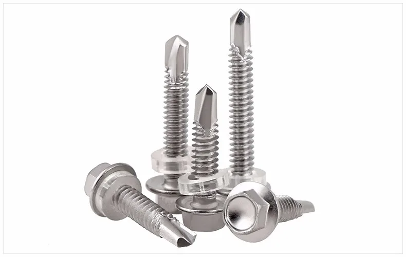 

410 stainless steel External hex head self-tapping drilling screws Cut-off Slotted M4.2 M4.8 M5.2 M6.3 screws without washer