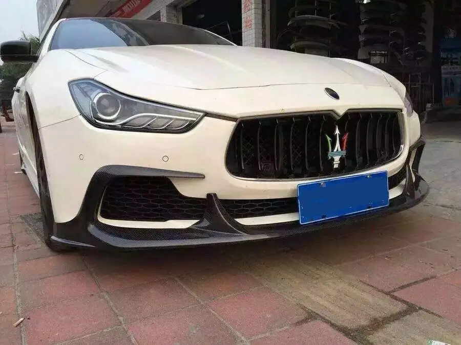 Углеродное волокно переднего крыла спойлер авто передний для губ для Maserati Ghibli бодик передний бампер 2012- лет передней губы крыло