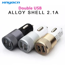 12V 2 1A 1A Aluminum 2 USB Ports Universal Dual USB Car Charger For iPhone 5