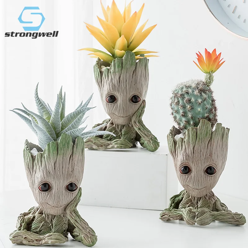 

Strongwell Groot Flowerpot Tree Man Flower Pot Planter Action Figures Toy Cute Model Toy Pen Pot Christmas Gift Home Table Decor