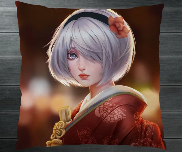 Наволочка NieR Automata YoRHa 2B с мультяшным рисунком двусторонняя 40x40 см|Костюмы аниме| |