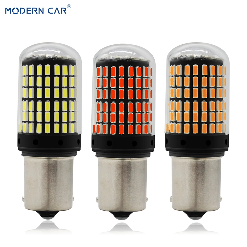 Современная автомобильная светодиодная лампа W5W T20 S25 T25 20 Full 20W задняя 144SMD 3014