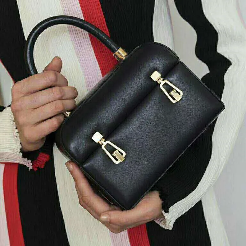 

Unique Designer Women Handbags Black White Tote Bags Genuine Leather Box Shoulder Bag