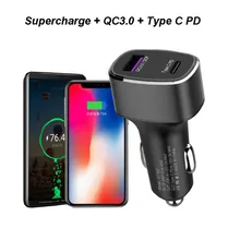 SuperCharge+ QC3.0+ PD быстрое автомобильное зарядное устройство для iPhone 11 Pro XS MAX XR SAMSUNG S9 S8+ Note 8 для HUAWEI P30 Pro P20 P10 Plus