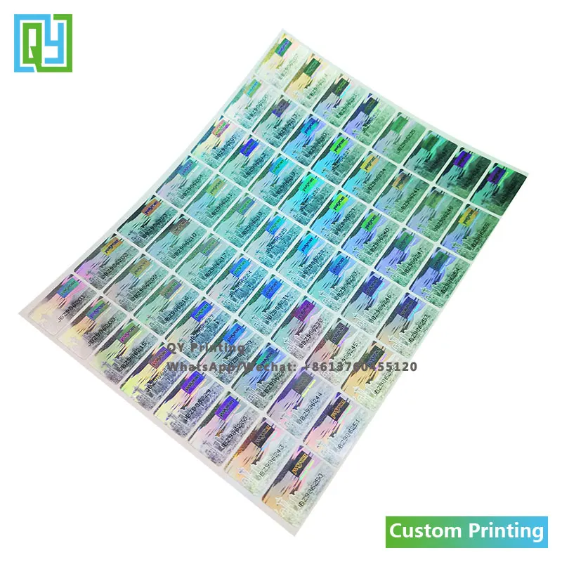 10000pcs 20x13mm 무료 배송 사용자 정의 인쇄 홀로그램 의류 레이블 강력한 접착 스티커 브랜드 마크 일련 번호 인감 태그