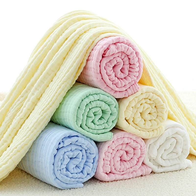 No Lint Beach Solid Colour Cute Soft Kids Absorbent Drying 6 Layer