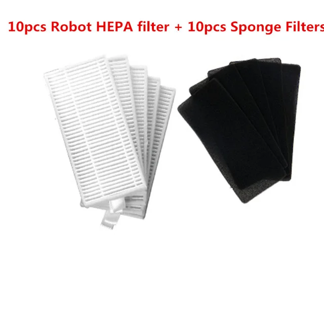 

New 10pcs HEPA filter & 10pcs sponge filter Kit For CONGA EXCELLENCE Robotic Vacuum Cleaner Parts