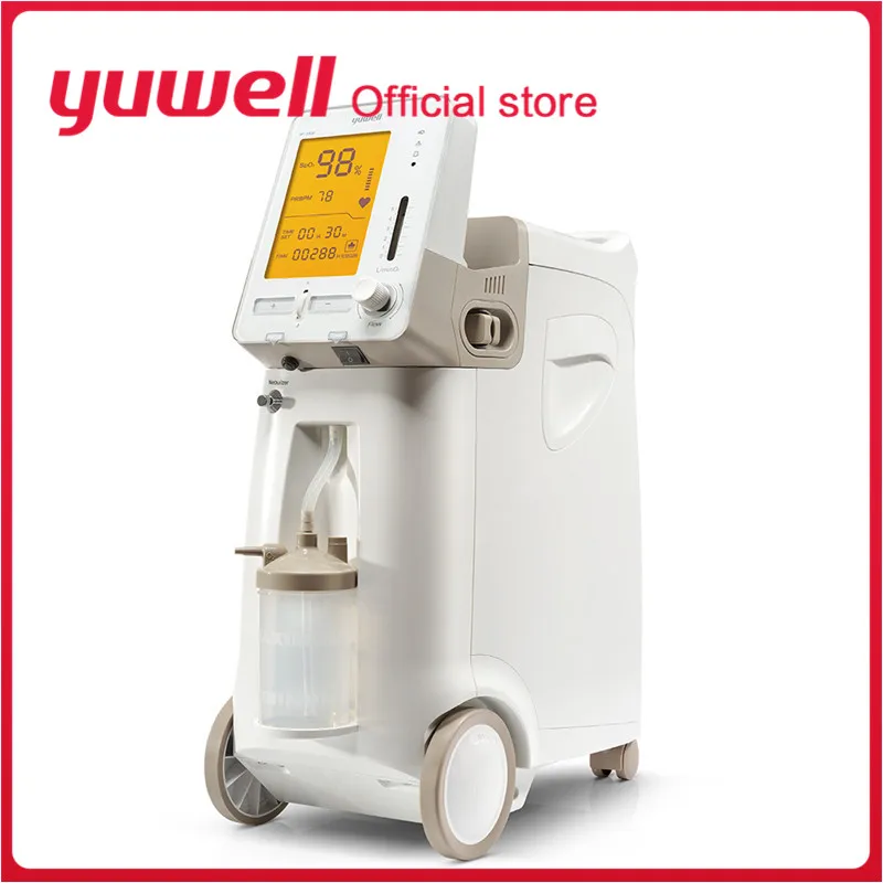 9F-3AW Портативный кислородный концентратор Yuwell, медицинский кислородный аппарат высокой концентрации, медицинский уход, домашний кислородный прибор с большим экраном 1-5 л/мин - Цвет: 9F-3AW