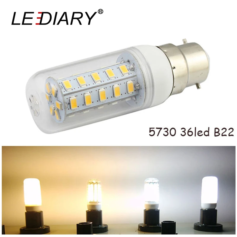 

LEDIARY 10Pcs/Lot 36LED B22 LED Corn Bulb/Light/Lamp SMD5730 220V-240V High Quality Energy Saving Lamp Warm/Cold White LED Bulb