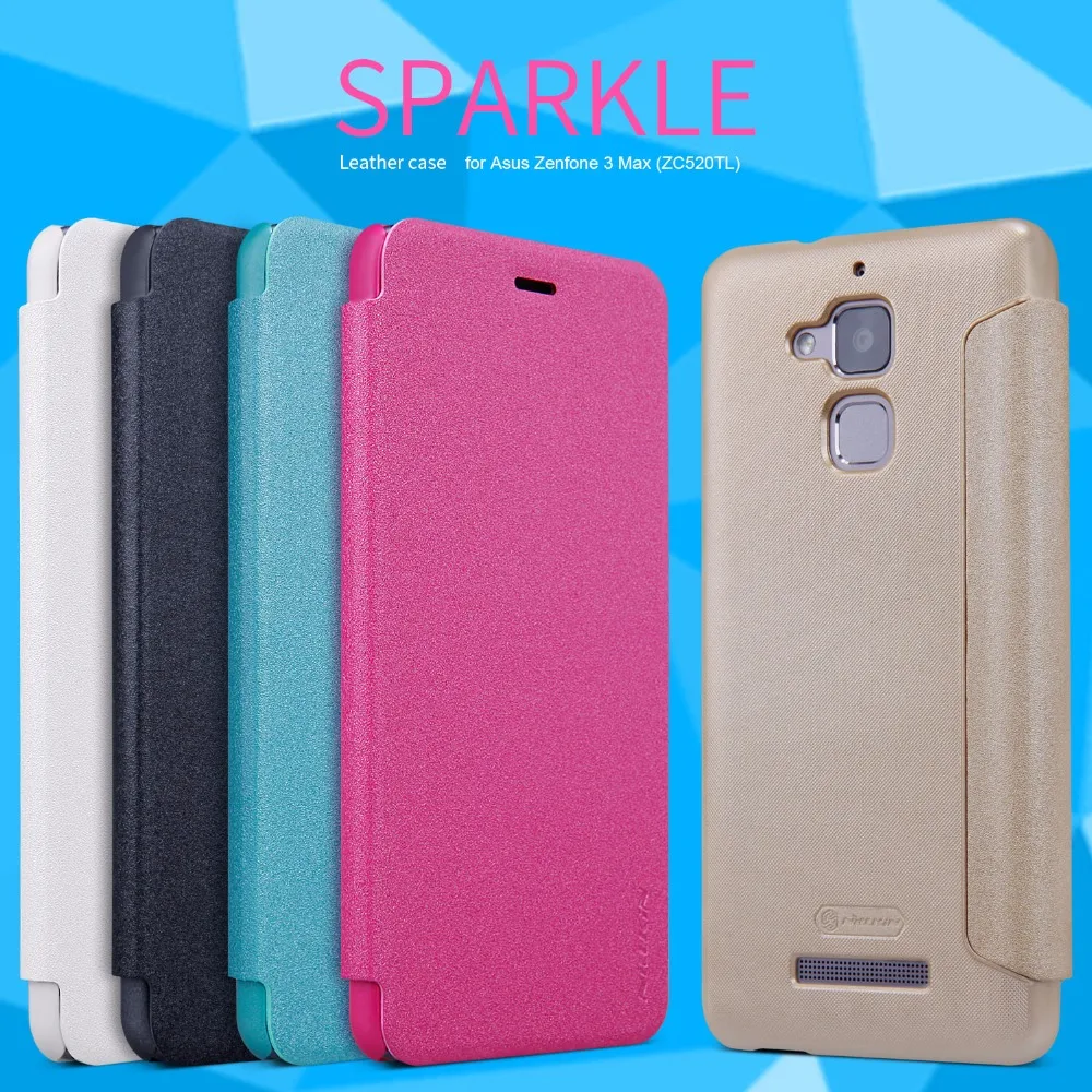 

Original NILLKIN Sparkle Luxury Flip Leather with Smart View Window Back Cover Phone Case for Asus Zenfone 3 Max ZC520TL Funda