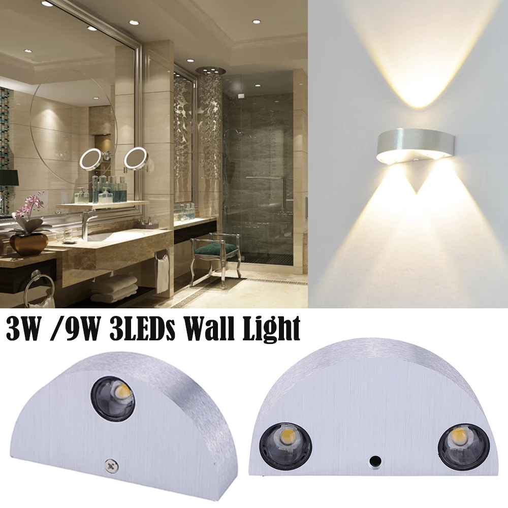 

LED Wall Lamp 3W/9W Modern Aluminum Body Semicircle Light Fixture Wall Light For Stair Hallway Bedroom Home Lighting D20