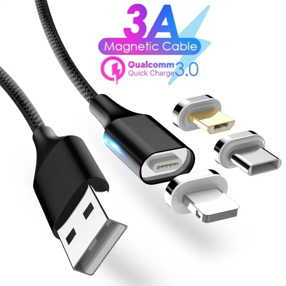 

Magnetic Micro USB Cable For Samsung iPhone Huawei Typec Charging Charge Magnet Charger Adapter USB Type C Mobile Phone Cables