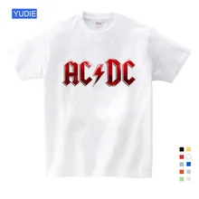 Boy&Girl Print AC DC Band Rock T-shirt O-Neck Short T Shirt Acdc Graphic Heavy Metal Tops Tee Kids Baby T Shirt Fashion YUDIE floral and graphic print buttons henley t shirt
